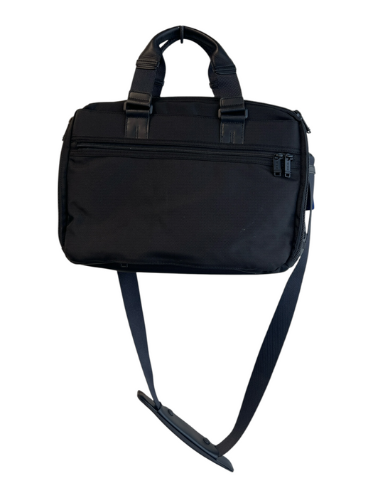 Tumi Black Manmade Material Canvas Zip Close Leather Detail Computer Bag Bag Black / M