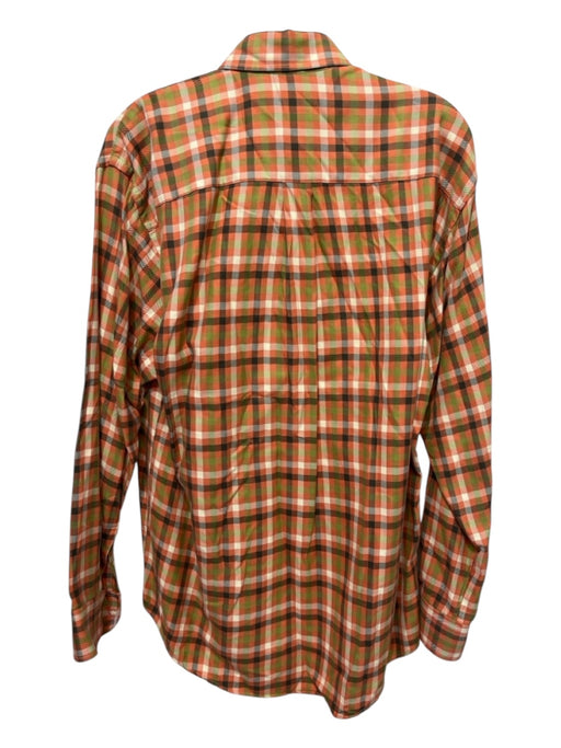 Burberry London Size M Orange & Multi Cotton Novacheck Men's Long Sleeve Shirt M