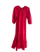 Tuckernuck Size Small Red Cotton 3/4 Puff Sleeve Belt Hook & Eye Tiered Dress Red / Small