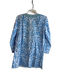 J Mclaughlin Size Medium Blue, White & Green Cotton round split neck Coverup Blue, White & Green / Medium