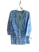 J Mclaughlin Size Medium Blue, White & Green Cotton round split neck Coverup Blue, White & Green / Medium