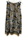 Ulla Johnson Size 4 Black, White & Multi Cotton Zig Zag Floral Midi Skirt Black, White & Multi / 4