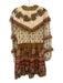 Farm Rio Size M Beige, Brown & Purple Cotton Long Balloon Sleeve Dress Beige, Brown & Purple / M