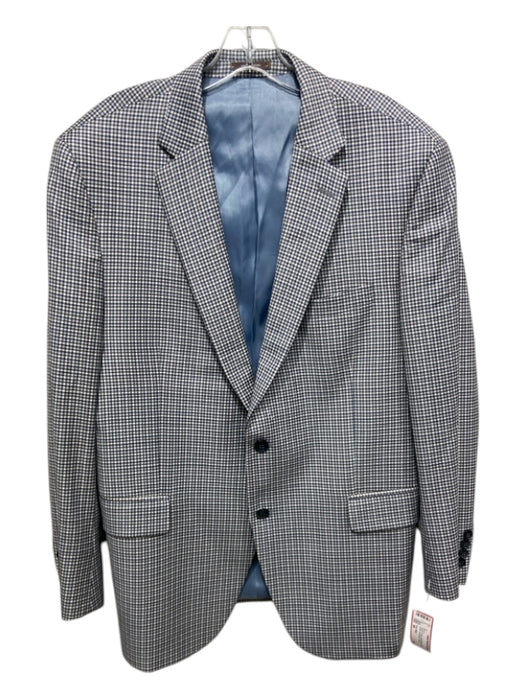 Peter Millar Brown & Blue Wool Blend Plaid 2 Button Men's Blazer 44