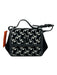 Tory Burch Black & White Leather Suede Abstract Print Magnetic Flap Shoulder Bag Black & White / Mini