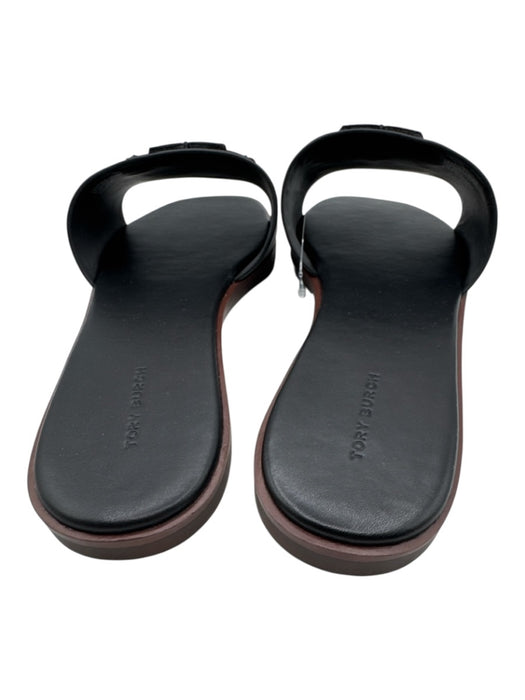 Tory Burch Shoe Size 12 Black & Brown Leather Square Toe Mule Slide Sandals Black & Brown / 12