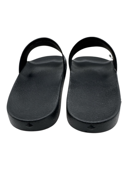MCM Shoe Size 42 Black & White Rubber Mule Slide Logo Sandals Black & White / 42