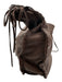 Shelly Litvak Brown Leather whipstitch trim Angel Wings Magnetic Close Tote Bag Brown / Vintage
