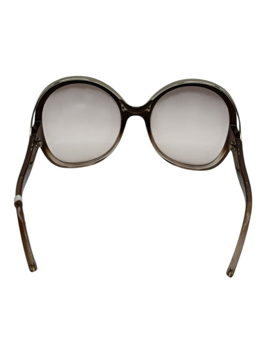 Chloe Brown Acetate Oversized Round Gradient Sunglasses Brown