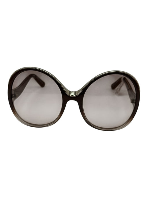 Chloe Brown Acetate Oversized Round Gradient Sunglasses Brown