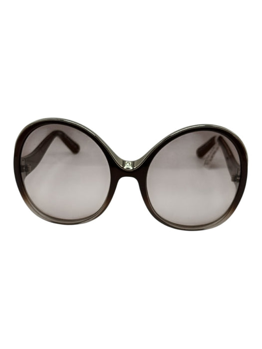Chloe Brown Acetate Oversized Round Gradient Sunglasses Brown