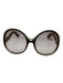 Chloe Brown Acetate Oversized Round Gradient Sunglasses Brown