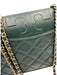 Tory Burch Forest Green Leather Gold Tone Hardware Quilted Flap Shoulder Bag Forest Green