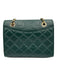 Tory Burch Forest Green Leather Gold Tone Hardware Quilted Flap Shoulder Bag Forest Green