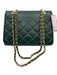 Tory Burch Forest Green Leather Gold Tone Hardware Quilted Flap Shoulder Bag Forest Green
