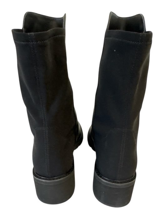 Stuart Weitzman Shoe Size 12 Black Leather Upper Elastic Back Round Toe Boots Black / 12