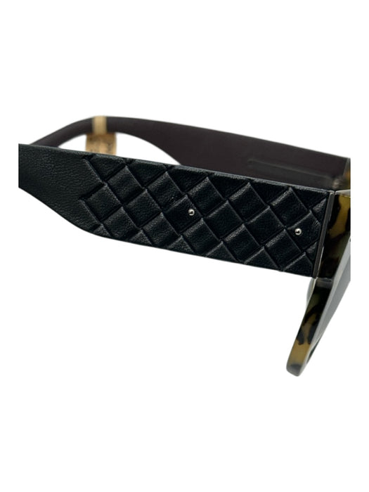 Bottega Veneta Brown, Tan, Green Acetate Woven Tortoise Cat Eye Sunglasses Brown, Tan, Green