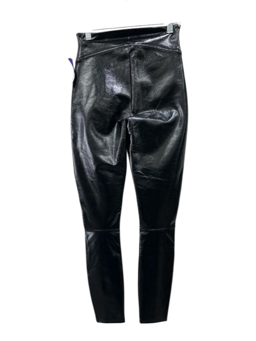 Spanx Size XS Black Polyester Blend Faux Leather Stitching Detail Leggings Black / XS