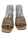 Stuart Weitzman Shoe Size 5.5 Beige Leather Netted Open Square toe Mules Beige / 5.5