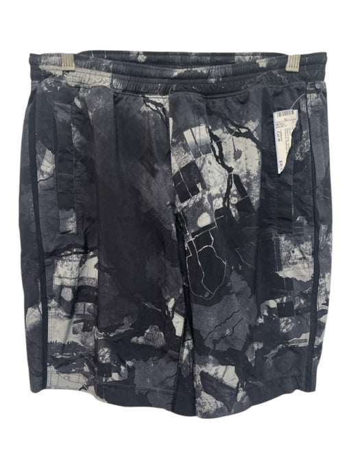 Lululemon Size Est M Black & Gray Synthetic Abstract Athleisure Men's Shorts Black & Gray / Est M