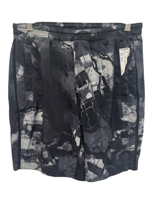 Lululemon Size Est M Black & Gray Synthetic Abstract Athleisure Men's Shorts Black & Gray / Est M