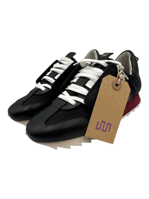 Esse Ut Esse Shoe Size 36 Black, Red, White Leather & Nylon Round Toe Sneakers Black, Red, White / 36
