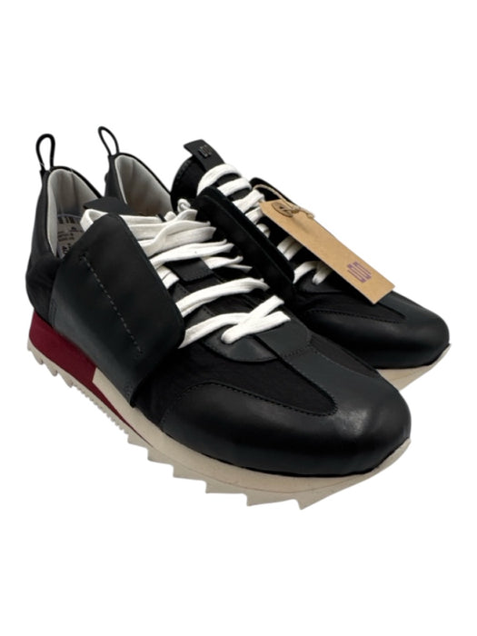 Esse Ut Esse Shoe Size 40 Black, Red, White Leather & Nylon Round Toe Sneakers Black, Red, White / 40