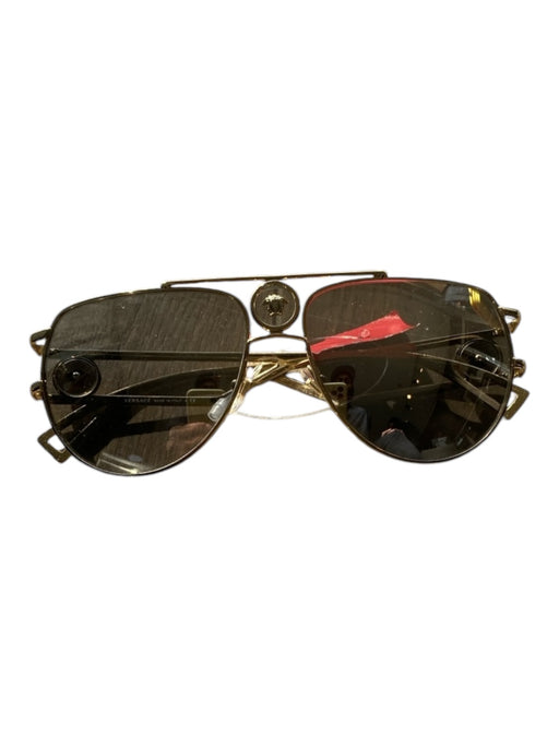 Versace Like New Gold Metal Solid Aviator Men's Sunglasses