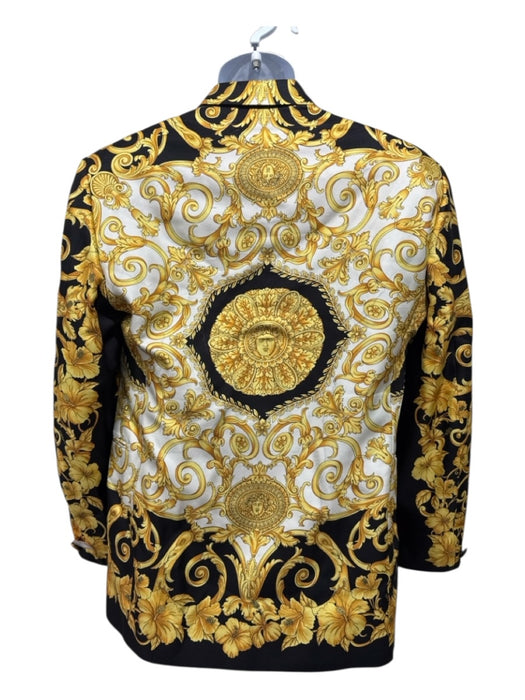 Versace White & Gold Wool Blend Medusa 2 Button Men's Blazer White & Gold / 52
