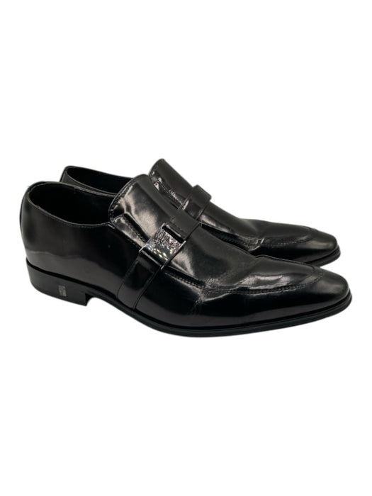 Versace Shoe Size 42 Black Leather Solid Single Monkstrap Dress Men's Shoes 42