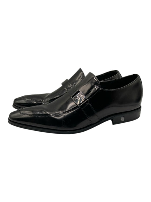 Versace Shoe Size 42 Black Leather Solid Single Monkstrap Dress Men's Shoes 42