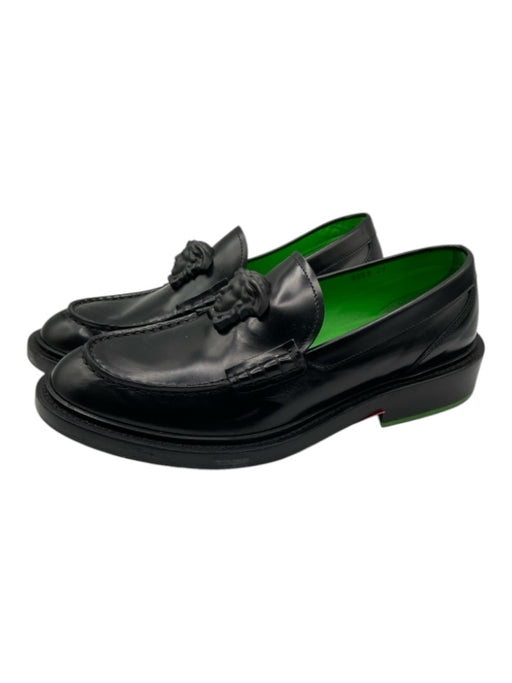 Versace Shoe Size 41 As Is - Scuffing Black Leather Solid Medusa loafer Shoes 41