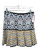 Manoush Size S Blue & Multi Viscose & Polyamide Knit Print Block Skirt Blue & Multi / S