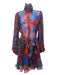 Dolce & Gabbana Size S Red & Multi Silk floral print Button Detail Chiffon Dress Red & Multi / S