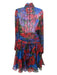 Dolce & Gabbana Size S Red & Multi Silk floral print Button Detail Chiffon Dress Red & Multi / S