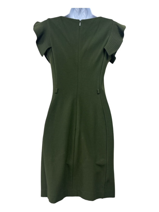 Gucci Size S Green Viscose & Polyamide Back Zip Ruffle Cap Sleeve Dress Green / S