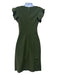 Gucci Size S Green Viscose & Polyamide Back Zip Ruffle Cap Sleeve Dress Green / S