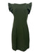 Gucci Size S Green Viscose & Polyamide Back Zip Ruffle Cap Sleeve Dress Green / S