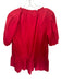 Caryn Lawn Size One Size Fits Most Red Cotton Ruffle Collar 1/4 Button Dress Red / One Size Fits Most