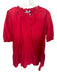 Caryn Lawn Size One Size Fits Most Red Cotton Ruffle Collar 1/4 Button Dress Red / One Size Fits Most