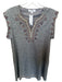 THML Size L Grey Polyester Blend Geometric Knit V Neck Sleeveless Dress Grey / L