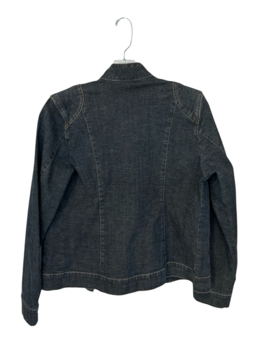 Isda & Co Size S Dark Blue Cotton Denim Front Pockets Button Up Collar Jacket Dark Blue / S