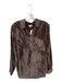 Pilcro Size S Brown Viscose Collar 1/2 Button Button Down Sheer Stripe Top Brown / S