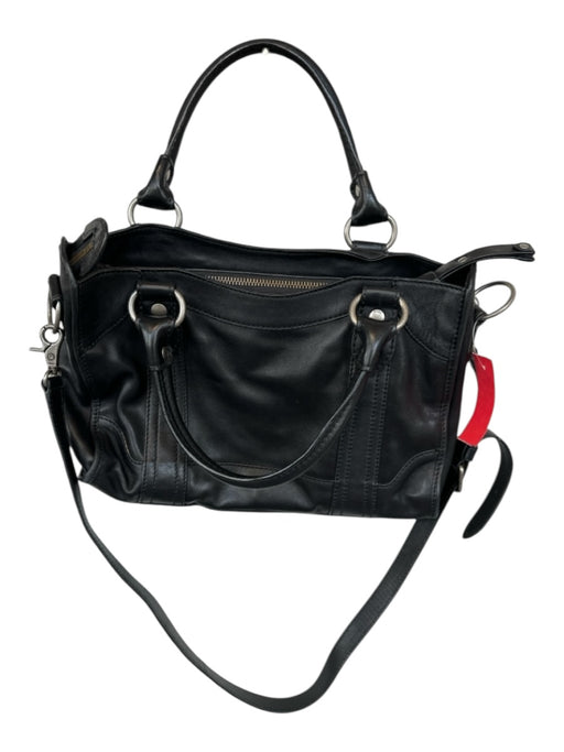 Frye Black Leather Top Handles SHW Crossbody Strap Bag Black / L