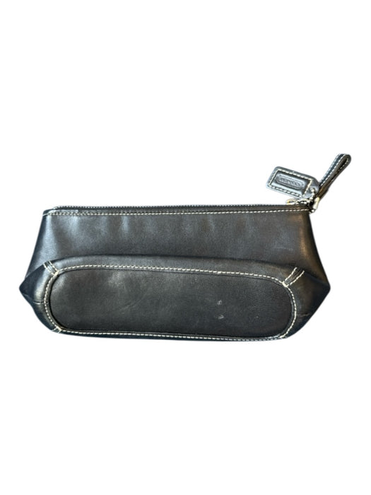Coach Black Leather Pouch Zipper Bag Black / XS