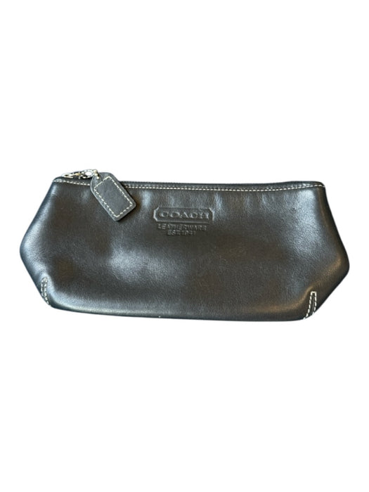 Coach Black Leather Pouch Zipper Bag Black / XS