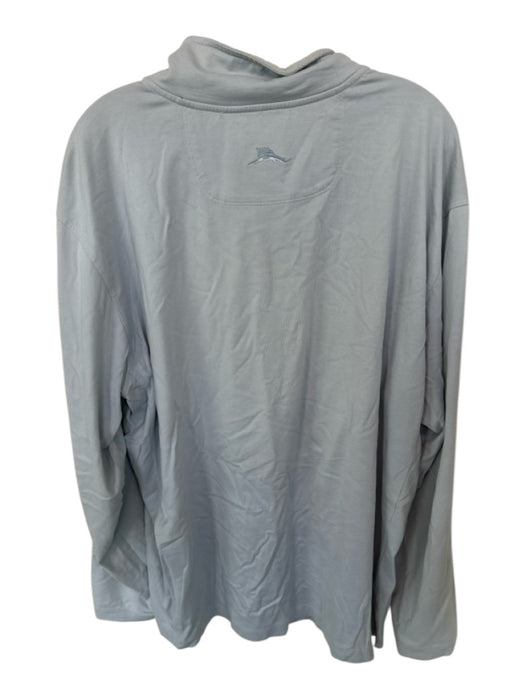 Tommy Bahama Blue Gray Pima Cotton Blend Quarter Zip Long Sleeve Men's Pullover Blue Gray / XL