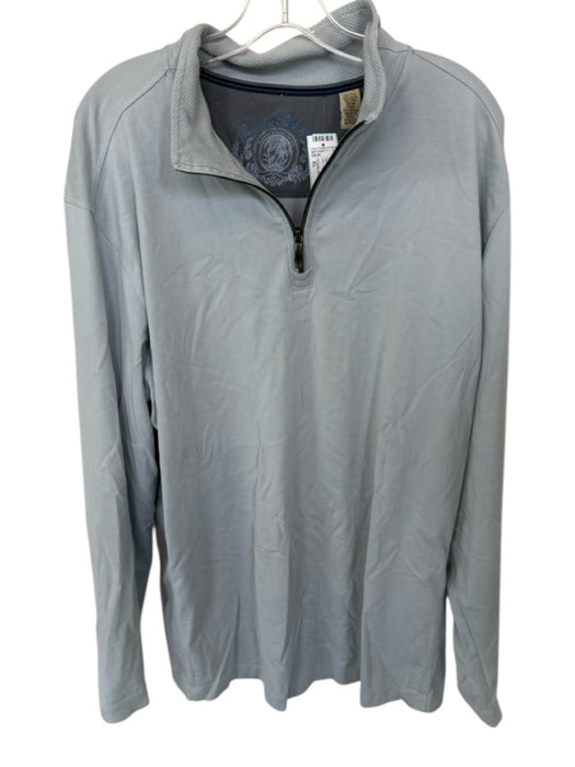 Tommy Bahama Blue Gray Pima Cotton Blend Quarter Zip Long Sleeve Men's Pullover Blue Gray / XL