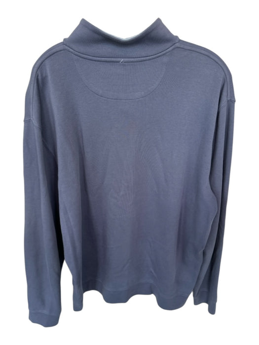 Vineyard vines Blue Gray Pima Cotton Quarter Zip Long Sleeve Men's Pullover Blue Gray / XL