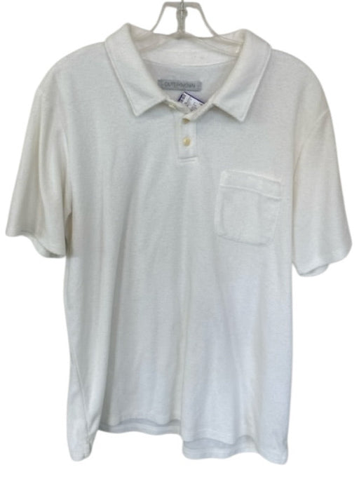 Outerknown Size L Cream Terry Men's Polo Cream / L